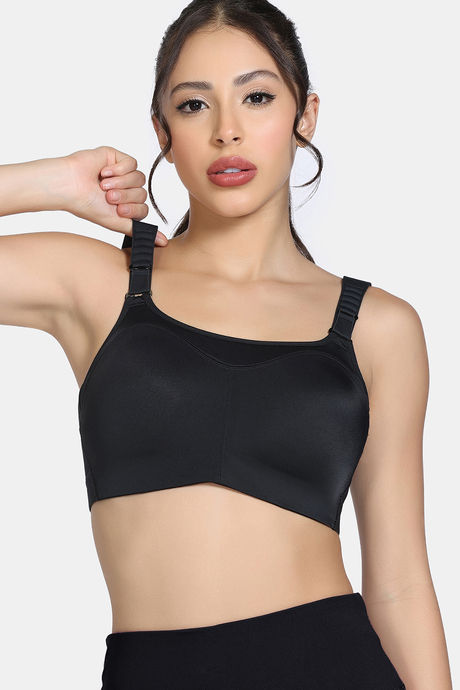 Zelocity High Impact Quick Dry Sports Bra - Jet Black — image 4